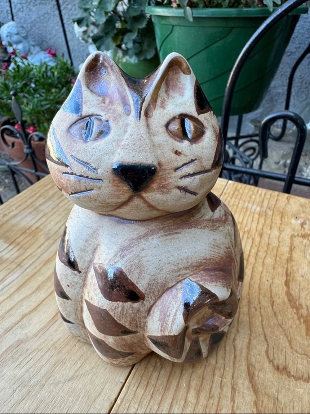 Hazel Olsen Studio Pottery Cat Figurine 1989 Signed By The Artist EUC Keepsake